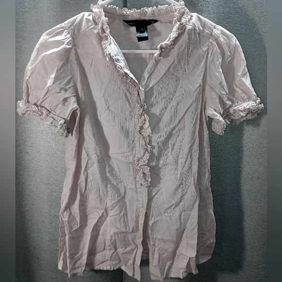 Marc By Marc Jacobs Tops - Marc by Marc Jacobs Light Beige Ruffle Button-Down Shirt